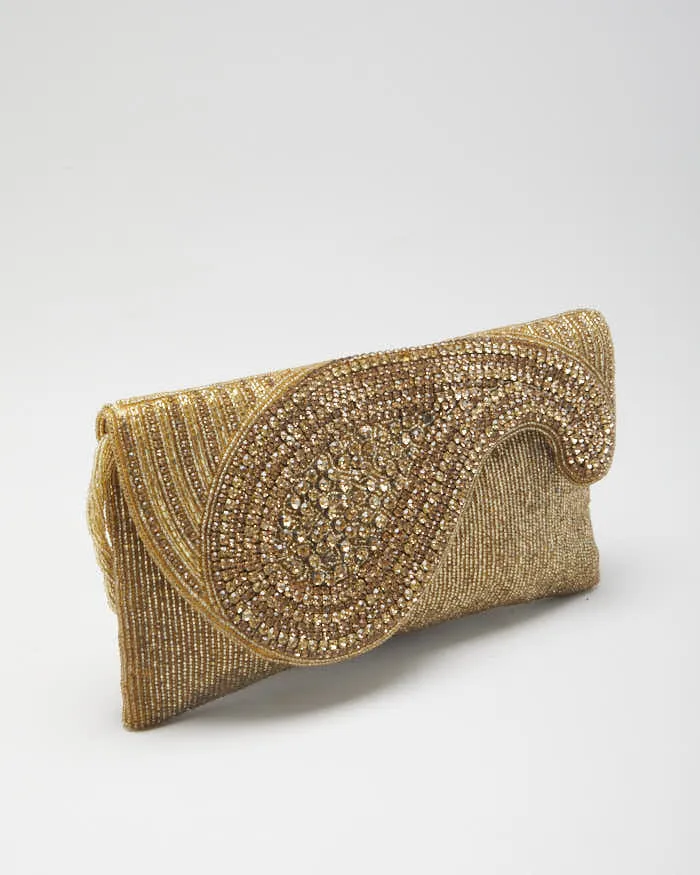 Vintage Women's Gold Beaded Evening Bag sold by Rokit