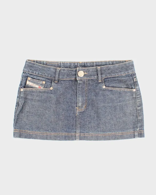 Y2K Blue Denim Mini Skirt - W:32 sold by Rokit