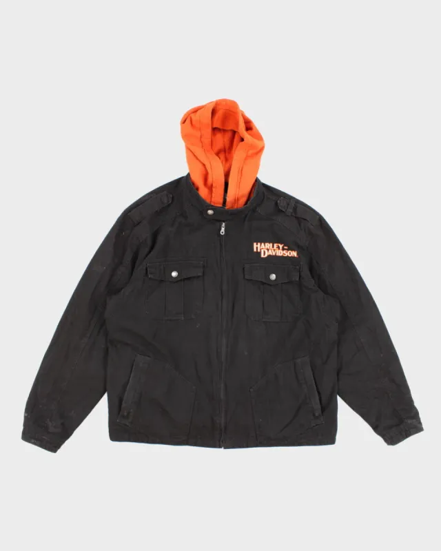 Mens Black Harley Davidson Hooded Jacket -  XXL sold by Rokit