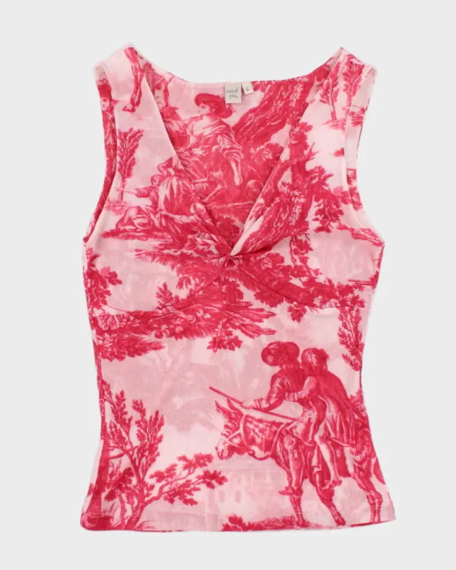 Y2k 00s Sweet Pea Mesh Top - L sold by Rokit