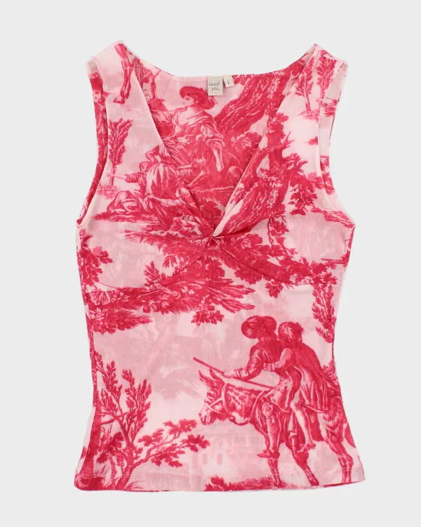 Y2k 00s Sweet Pea Mesh Top - L sold by Rokit