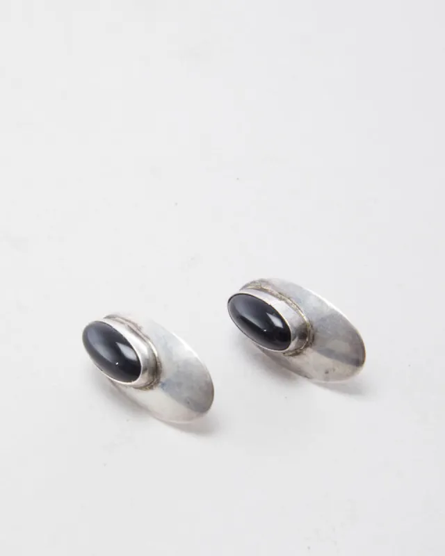 Vintage Sterling Silver Stone Earrings sold by Rokit