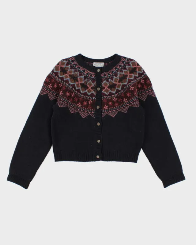 Vintage 90s Jacob Fair Isle Wool Cardigan - S sold by Rokit