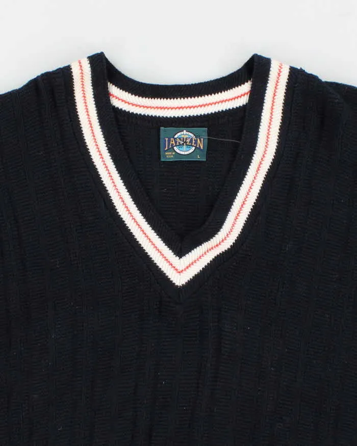 Vintage Jantzen V-Neck Navy Jumper - L sold by Rokit product image thumbnail 3