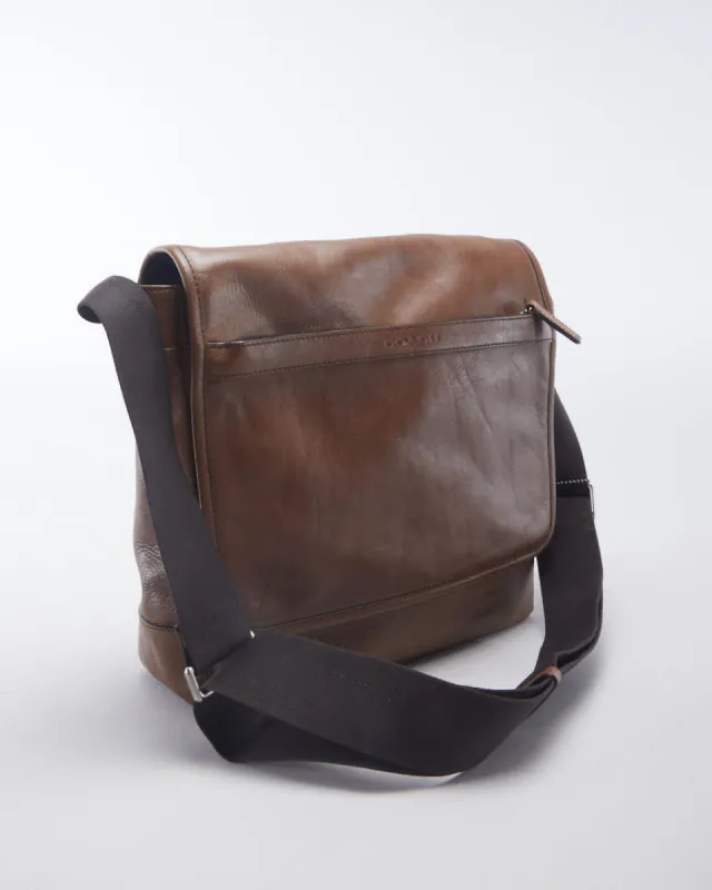 Coach Brown Leather Messenger Bag - O/S sold by Rokit