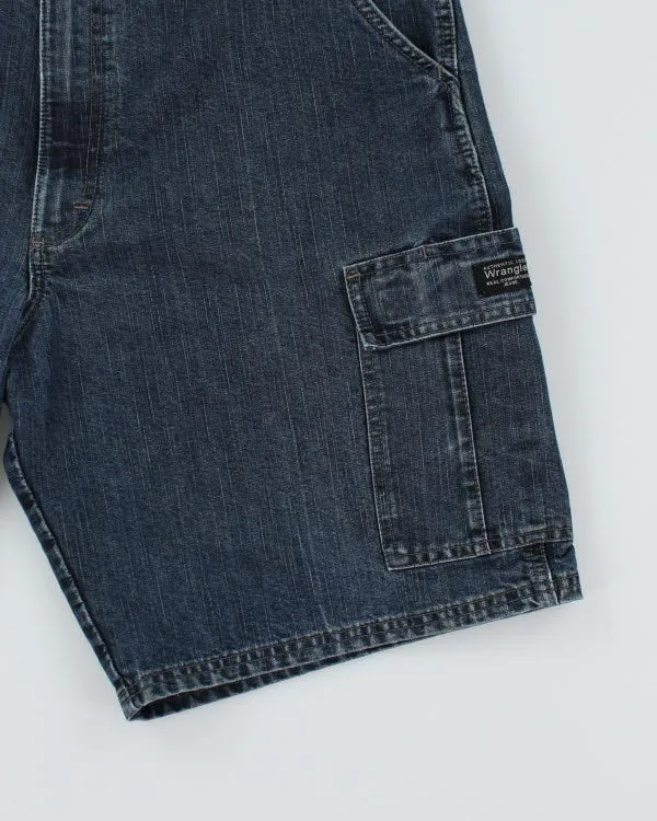 Vintage Wrangler Dark Wash Cargo Denim Shorts - W34 L9 sold by Rokit product image thumbnail 3