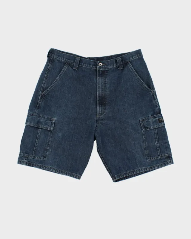 Vintage Wrangler Dark Wash Cargo Denim Shorts - W34 L9 sold by Rokit