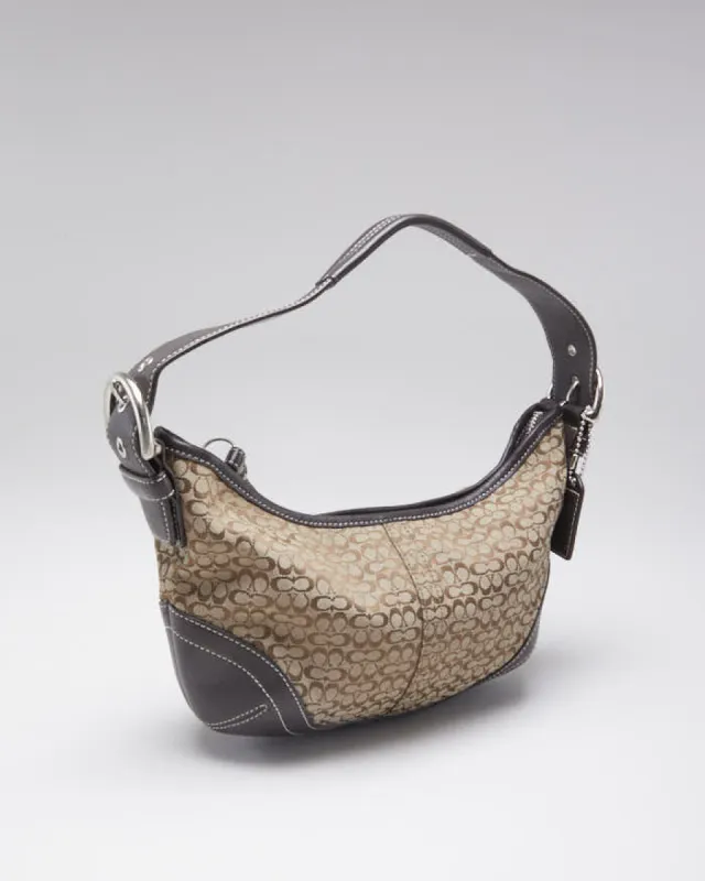 Woman's Brown Coach Classic Canvas Monogram Shoulder Bag sold by Rokit