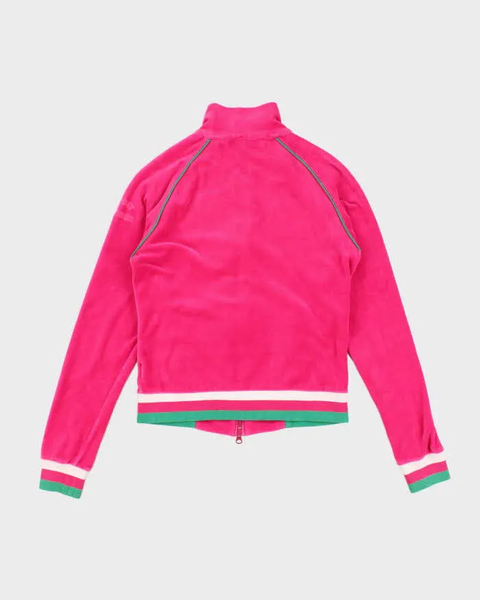 Y2K 00s Tommy Hilfiger Hot pink Velour Track Sweatshirt - S sold by Rokit product image thumbnail 2