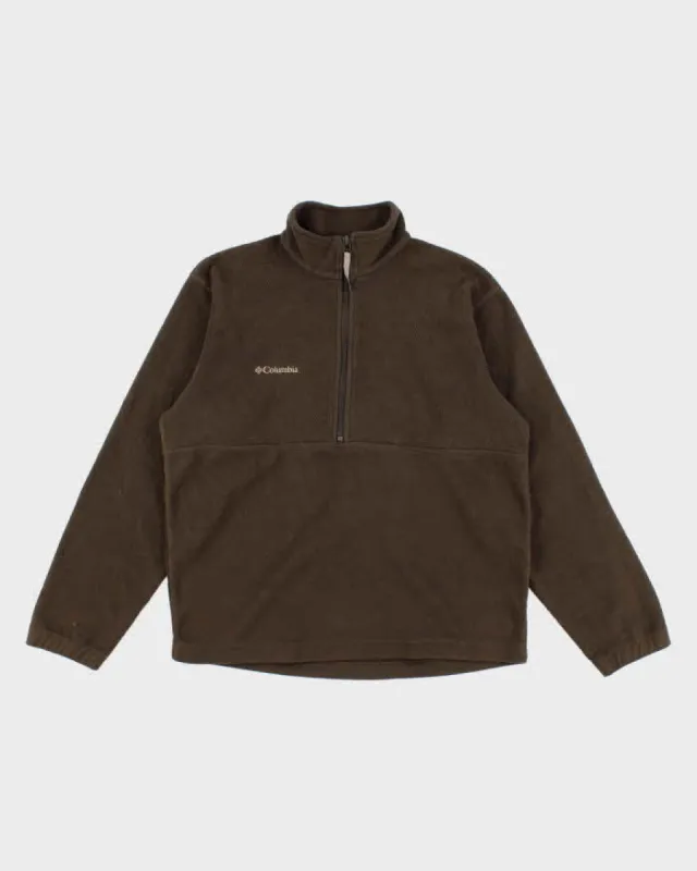 Men's Brown Quarter Zip Columbia Fleece - M sold by Rokit