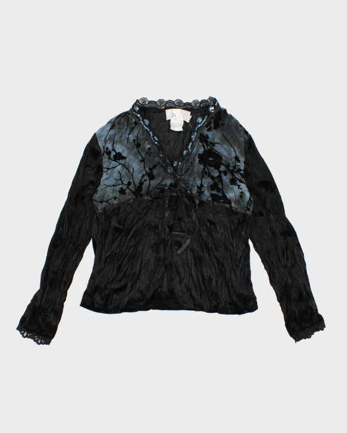 Darling Velvet Sequin Collared Blouse - M sold by Rokit