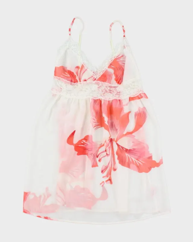 Y2k 00s La Vie En Mesh Floral Top - M sold by Rokit