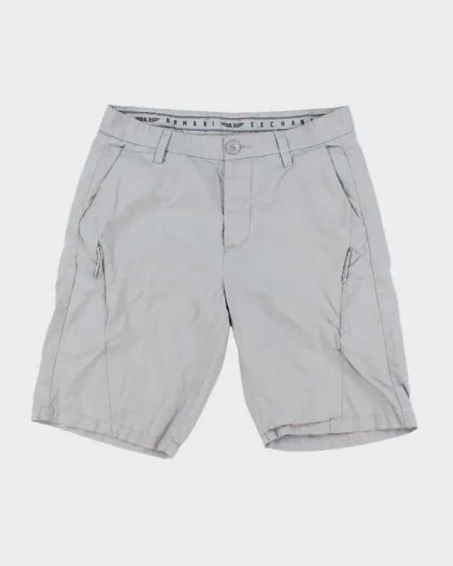 Y2k 00s Armani Exchange Grey Cargo Shorts - W30 sold by Rokit