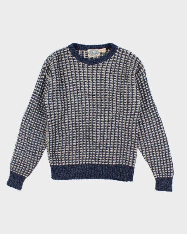 Vintage Mens Blue Knit Sweater - M sold by Rokit