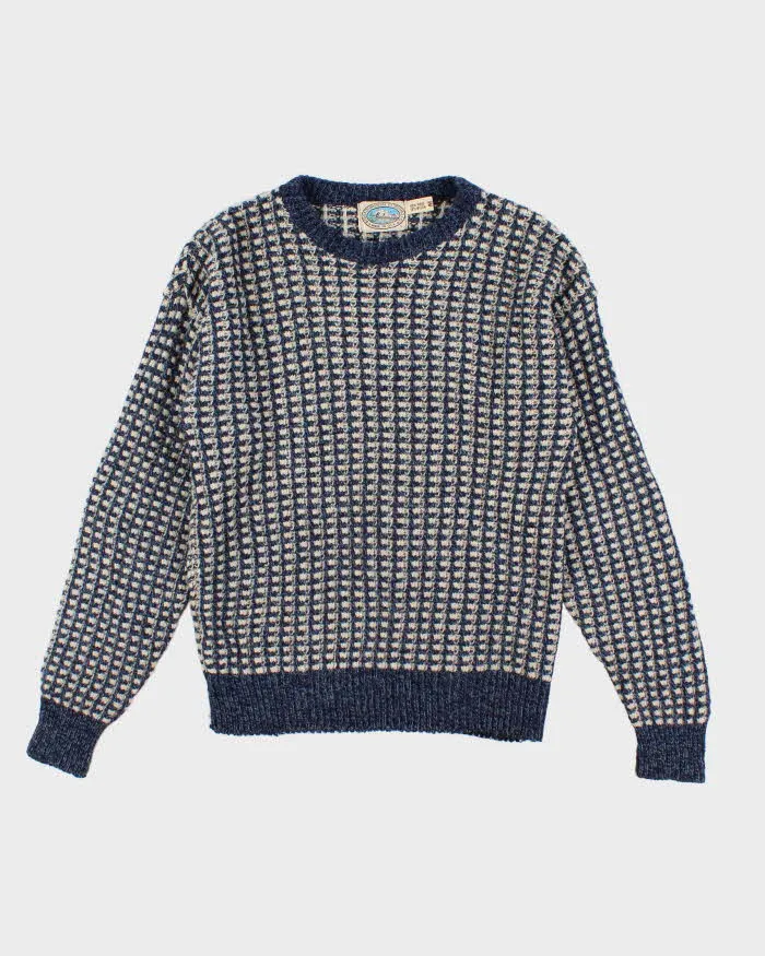 Vintage Mens Blue Knit Sweater - M sold by Rokit