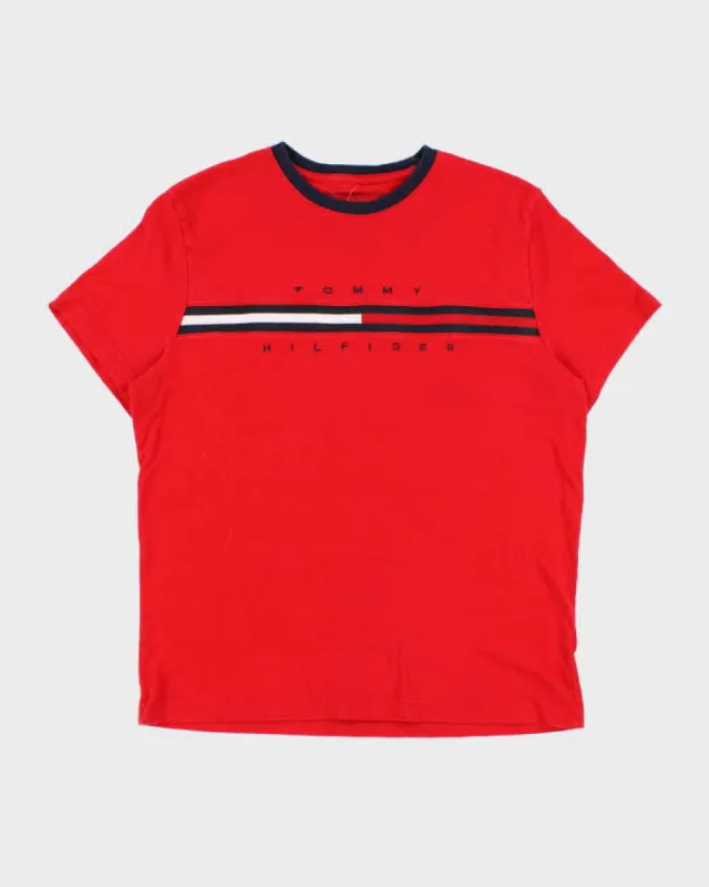 Tommy Hilfiger Red Branded T-Shirt - M sold by Rokit