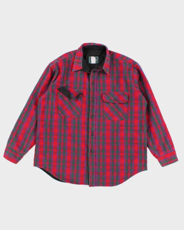 Men's Red Woolrich Plaid Wool Over Shirt - L sold by Rokit