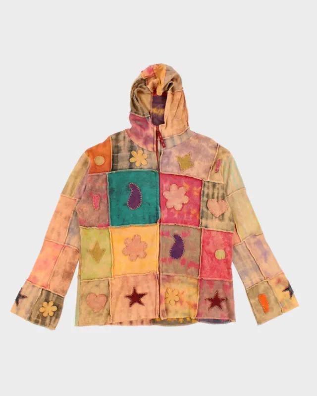 Y2k 00s Tie Dye Patchwork Hoodie -  XXL sold by Rokit