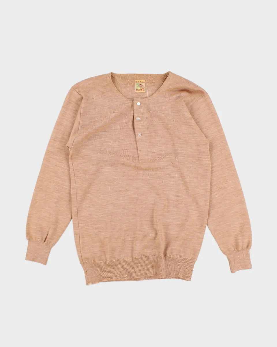 Vintage Wool Quarter Button Sweatshirt - S sold by Rokit