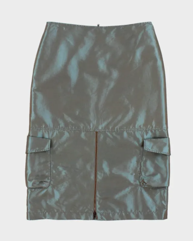 Y2k 00s Spanner Iridescent Cargo Skirt - M sold by Rokit