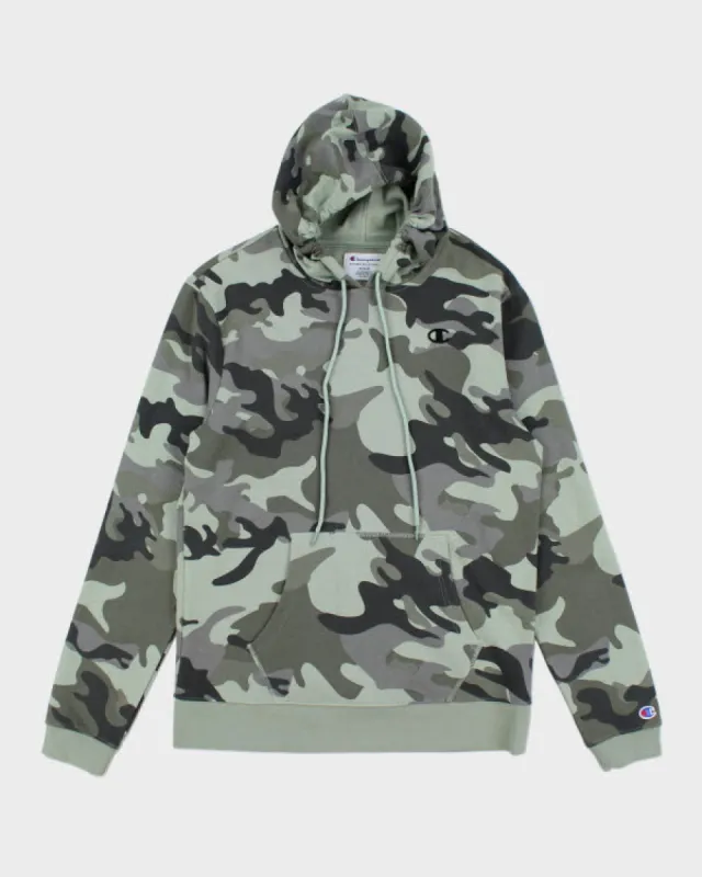 Champion Camouflage Hoodie - M made by Champion