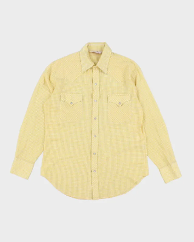 Vintage Rancher Yellow Check Western Shirt - M sold by Rokit