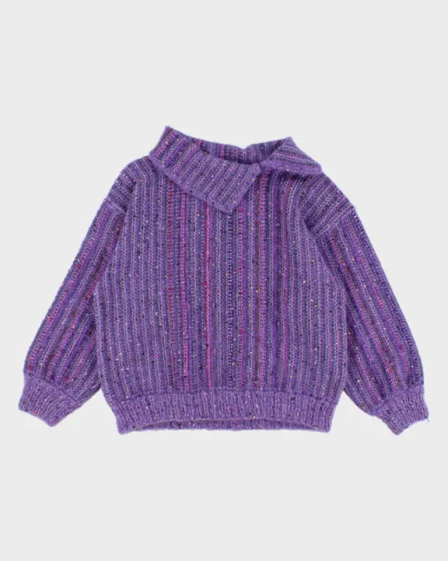 Darling Vintage Handmade Purple Detailed Jumper - L sold by Rokit
