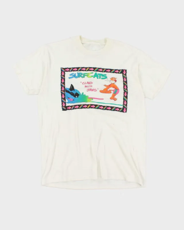Vintage 80's Single Stitch Surfcats T-Shirt - L sold by Rokit