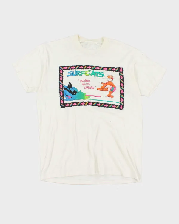 Vintage 80's Single Stitch Surfcats T-Shirt - L sold by Rokit