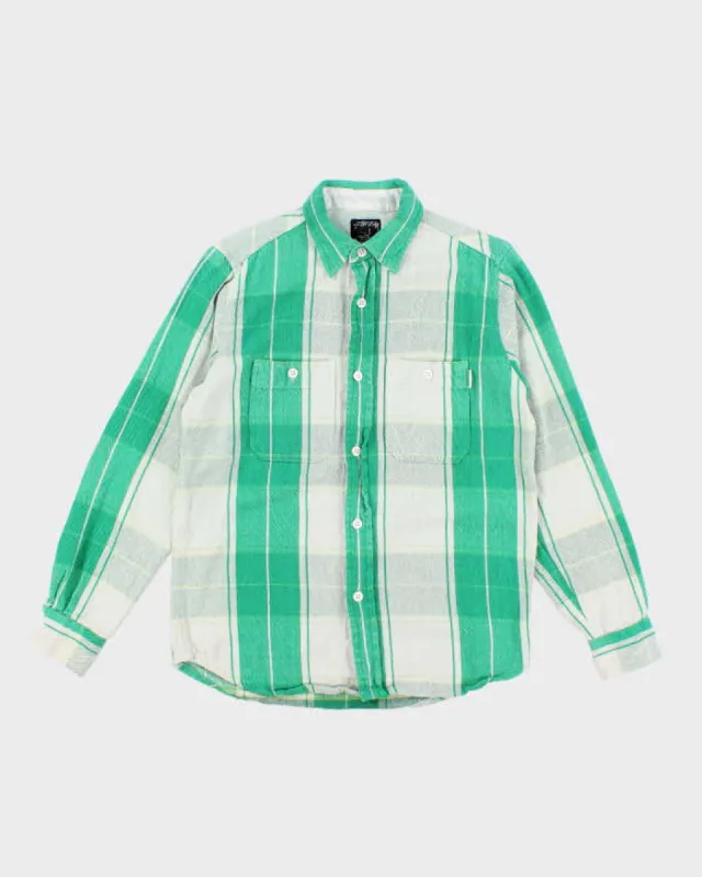 Vintage Stussy Green Flannel Shirt - S sold by Rokit