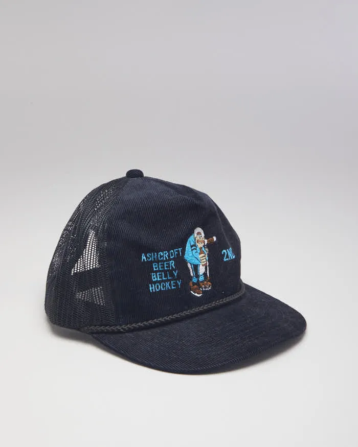 Black Corduroy Trucker Hat sold by Rokit