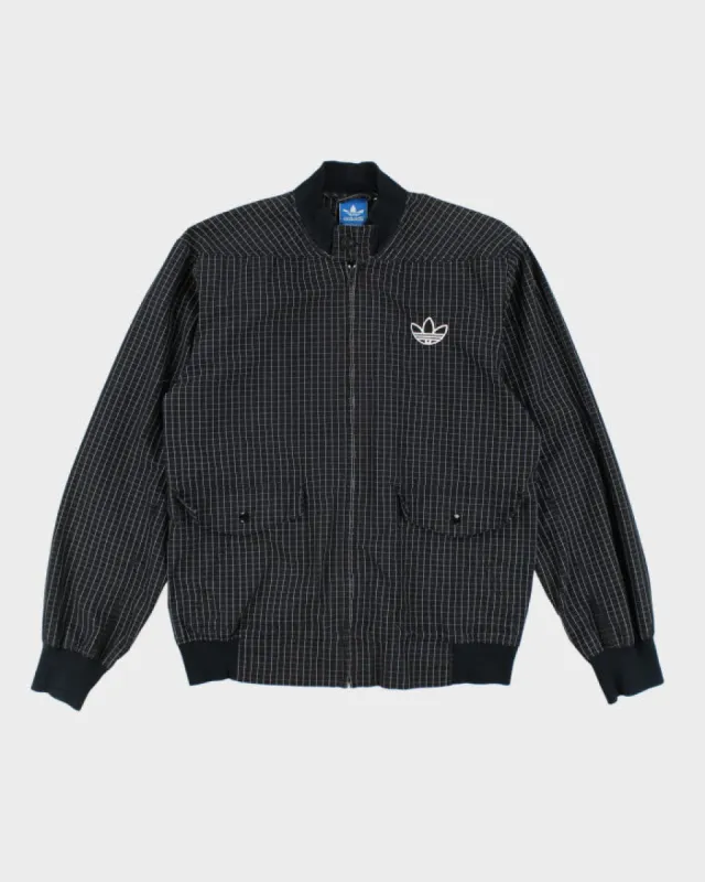 Adidas Checked Black & White Windbreaker Jacket - M sold by Rokit