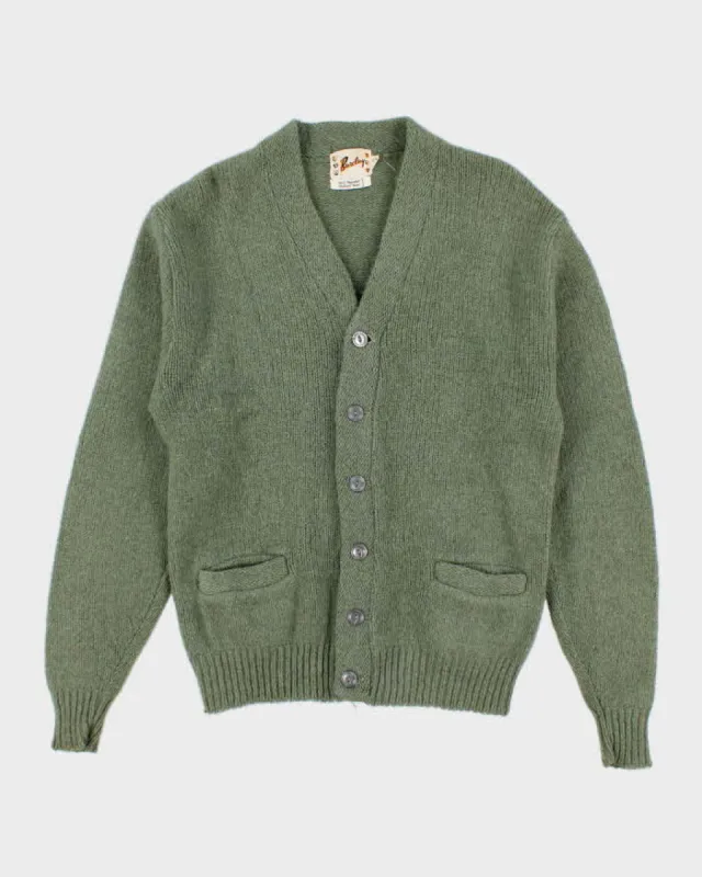 Vintage Men's Green Wool Knit Cardigan Knitwear - M sold by Rokit