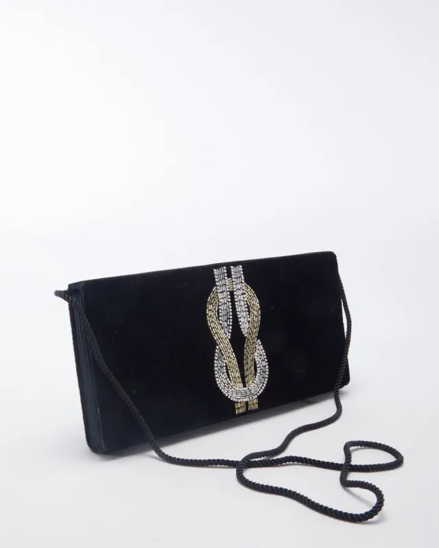 Vintage Henry Birks Black Beaded Crossbody Bag - O/S made by Rokit