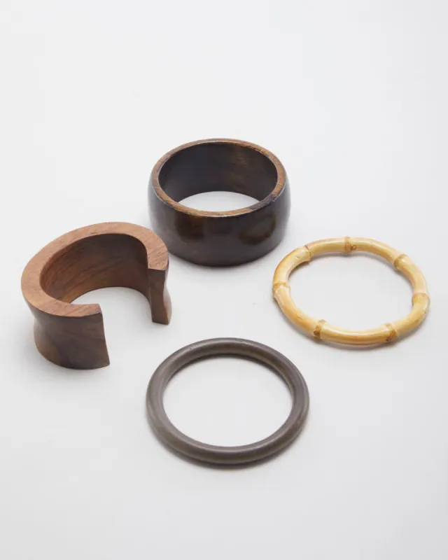 Mixed Wood Set of 4 Bangles made by Rokit