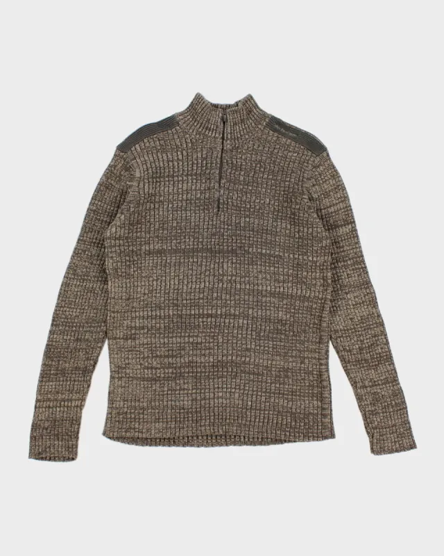 Calvin Klein Quarter Zip Knit Dad Jumper - L made by Calvin Klein