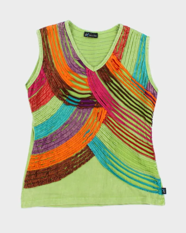 Y2k 00s Slashed Textured Sleeveless Top - L sold by Rokit