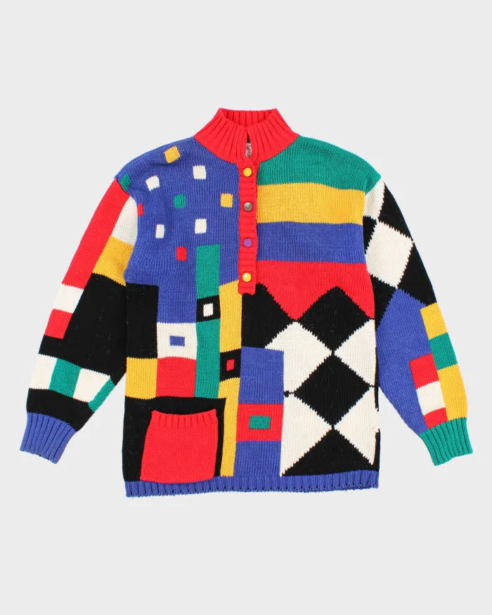 Vintage 90s Lisa Nichols Colourful Abstract Jumper - M sold by Rokit
