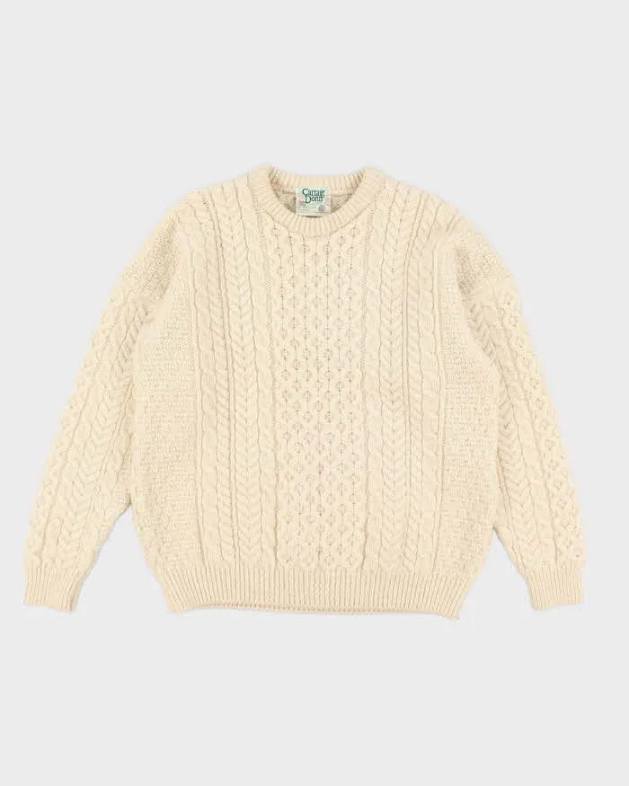Vintagte 90s Carraig Donn Aran Wool Jumper - L sold by Rokit