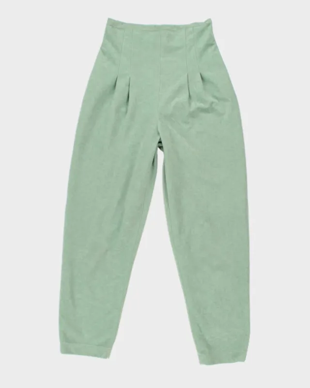 Women's High Waisted Turquoise Trousers - W28 L28 sold by Rokit