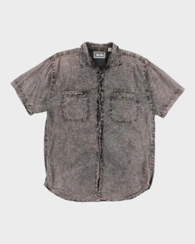 Vintage Mens Denim Affect Button Up Shirt - M sold by Rokit
