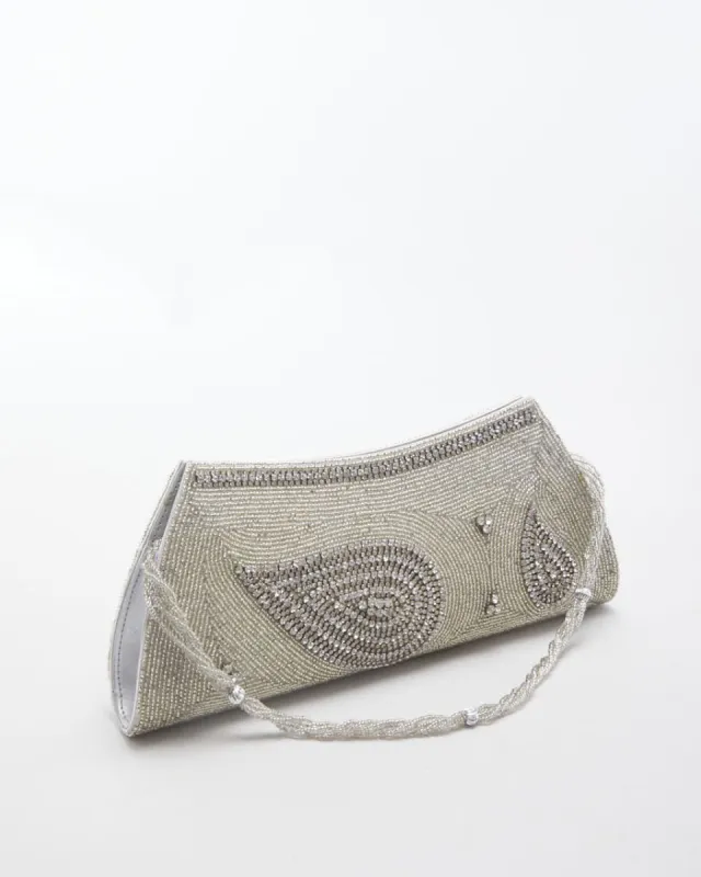 90's Beaded Outing Clutch with strap sold by Rokit