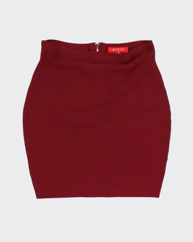Womens Burgundy Guess Mini Skirt - M sold by Rokit