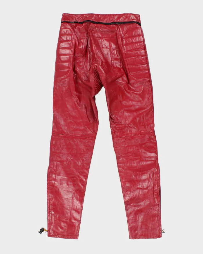 Vintage Woman's Pink Leather Biker Trousers - W30 sold by Rokit product image thumbnail 2