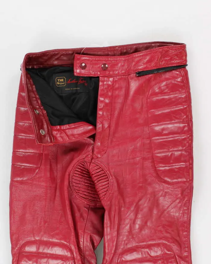 Vintage Woman's Pink Leather Biker Trousers - W30 sold by Rokit product image thumbnail 3