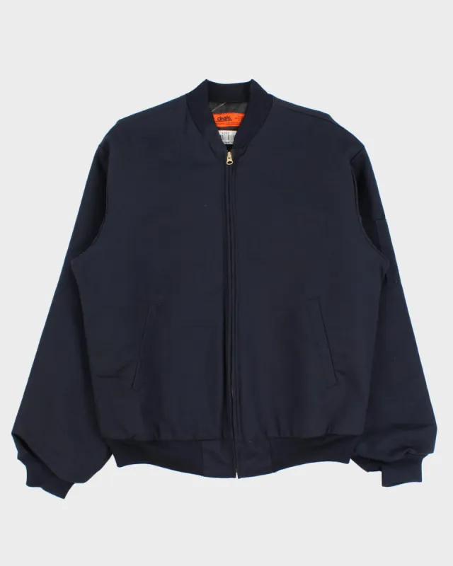 Vintage 90s Cintas Navy Bomber Jacket - L sold by Rokit