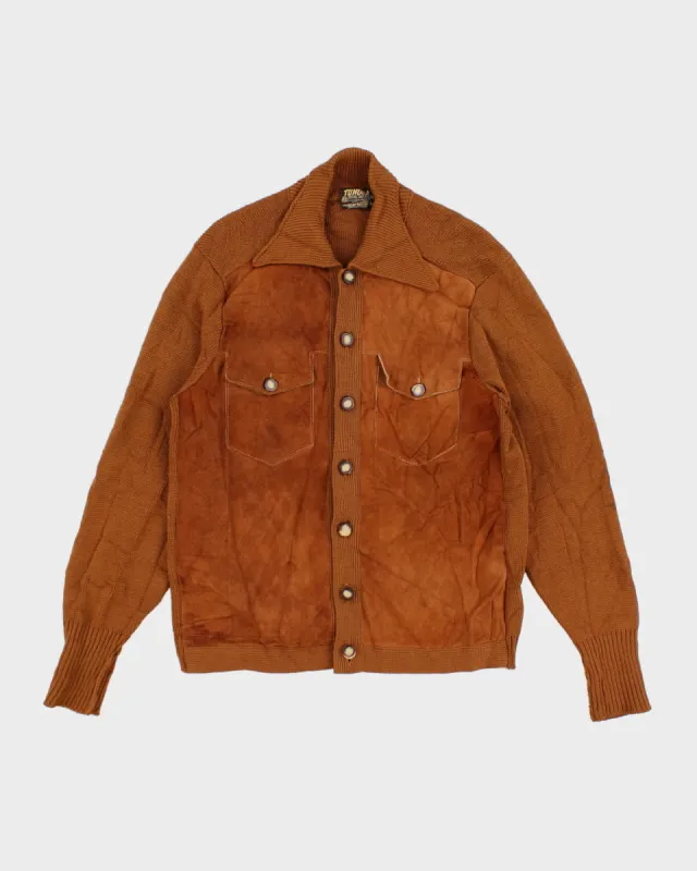 Vintage Tundra Wool/Suede Cardigan - M sold by Rokit