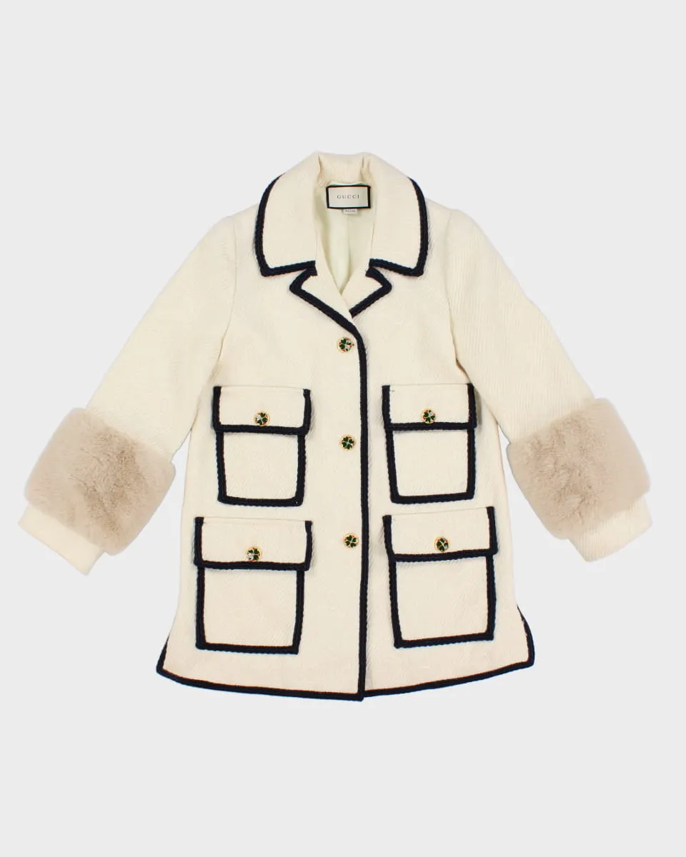 Gucci Classic Cream Jacket/ Coat - S sold by Rokit