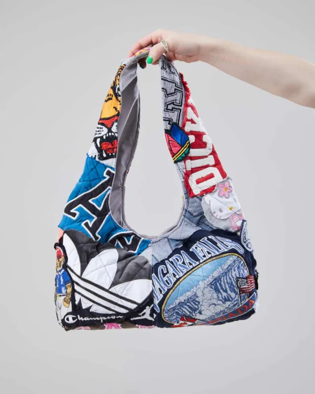 Rokit Originals Reworked Saffie Patchwork Badge Bag sold by Rokit