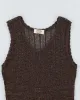 Y2k 00s Brown Crochet Top - M sold by Rokit